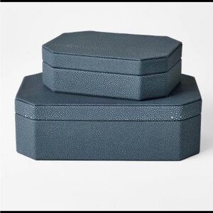 Faux Shagreen Boxes Blue (Set of 2) -
Threshold™ designed with Studio McGee